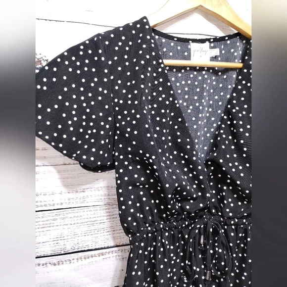 Princess Polly Bobbie‎ Mini Dress in Black White Polka Dot size 4 Ruffle Event - Picture 4 of 6